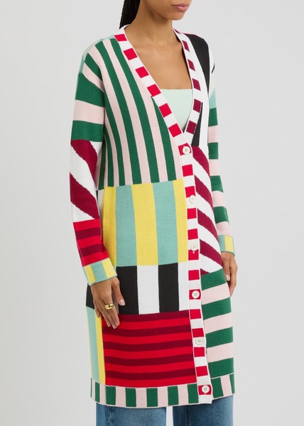Bradford striped-intarsia wool cardigan