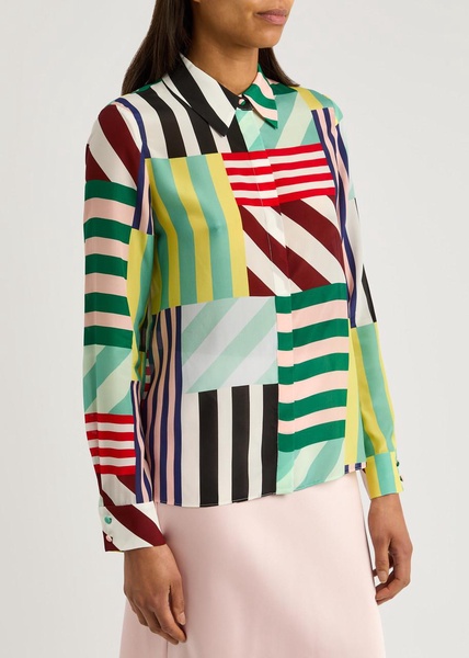 Willa striped silk-chiffon shirt