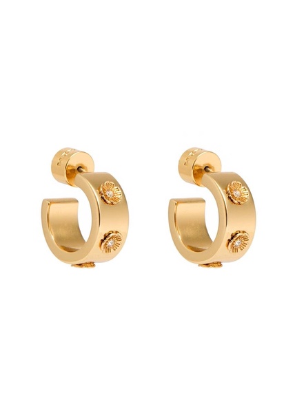 Tea Rose embellished hoop earrings