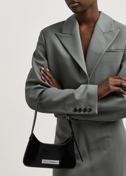 Platt micro patent leather shoulder bag