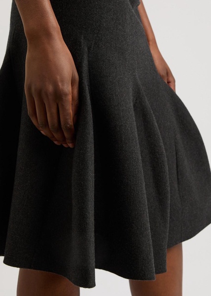 Flared wool-blend skirt