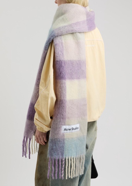 Valley checked alpaca-blend scarf