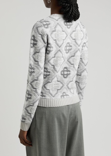 Logo-intarsia wool-blend jumper