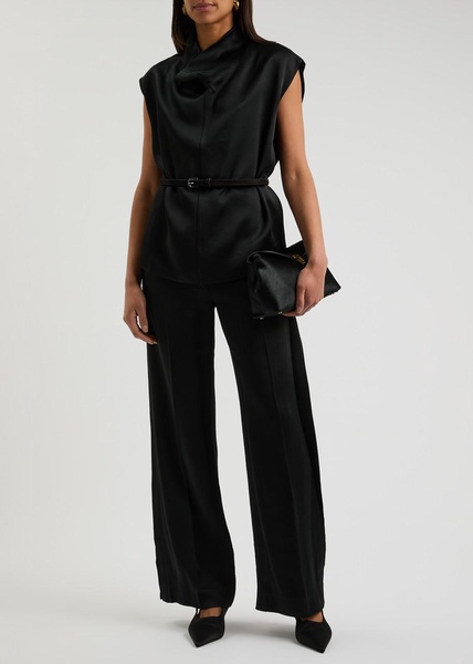 Draped satin top 