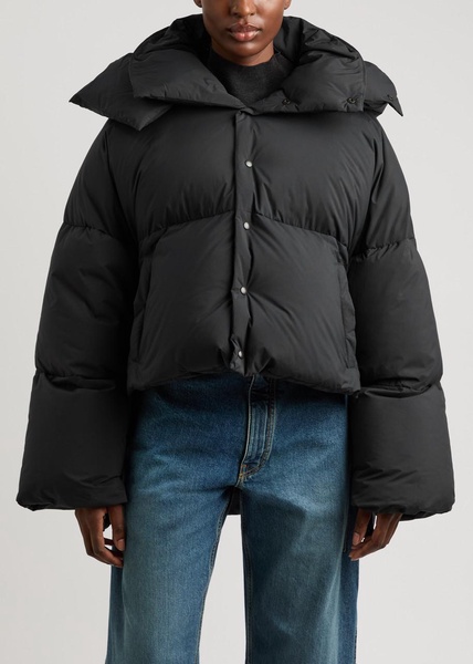 Hooded quilted shell jacket