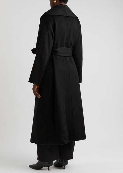 Belted wool-blend coat