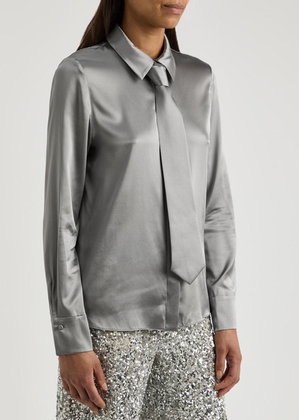 Brady stretch-silk tie shirt