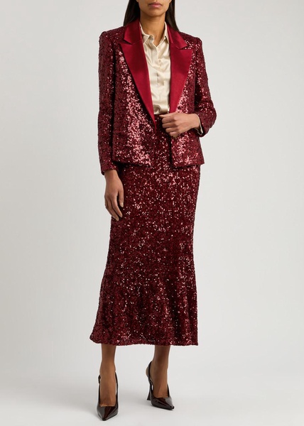 Devyn sequin-embellished tulle blazer