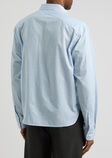 Striped logo-embroidered cotton shirt