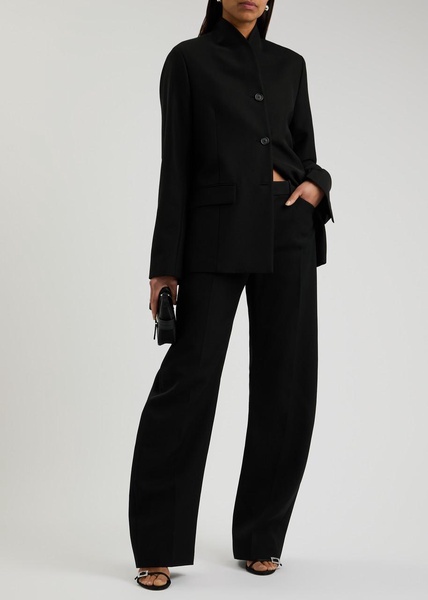 Barrel-leg wool trousers 