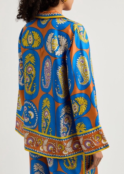 Luis printed silk-twill shirt
