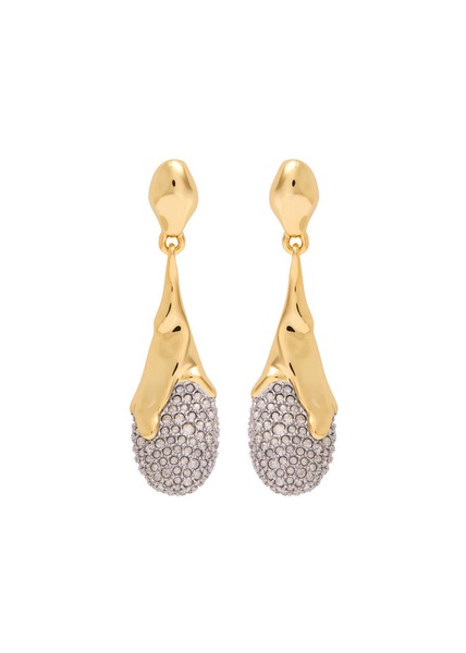 Solanales crystal-embellished 14kt gold-plated earrings
