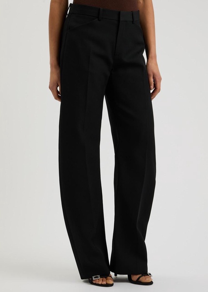 Barrel-leg wool trousers 