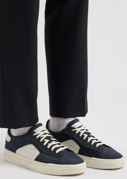 Darts panelled nubuck sneakers