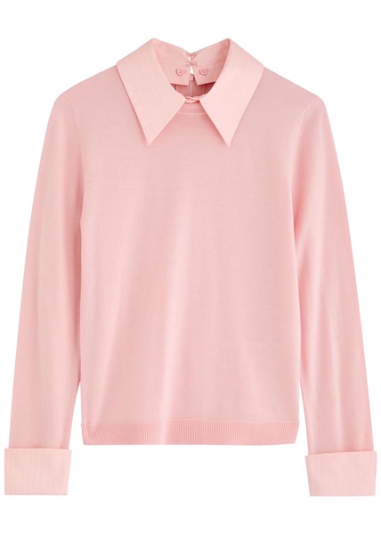 Porla shirt-effect stretch-wool jumper