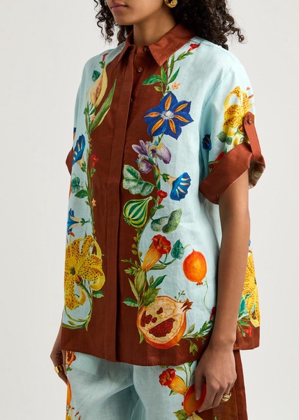 Dahlia printed flax shirt