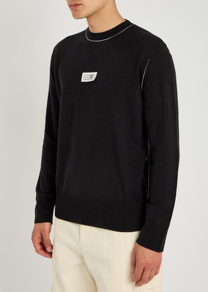 Label Logo Knit wool-blend jumper