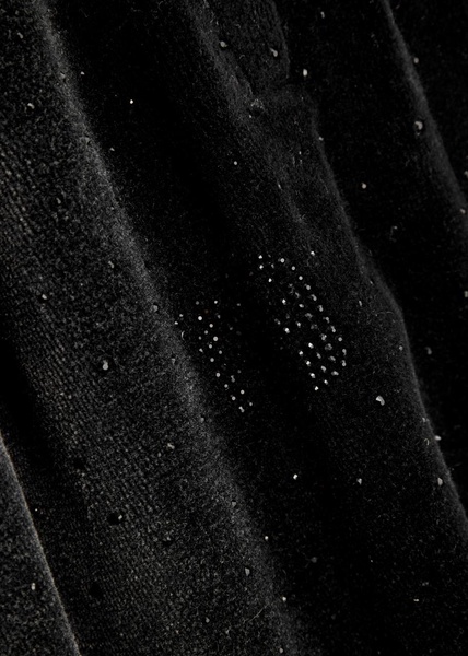 Faded crystal-embellished velour sweatpants
