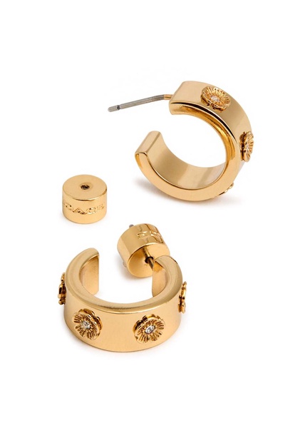 Tea Rose embellished hoop earrings