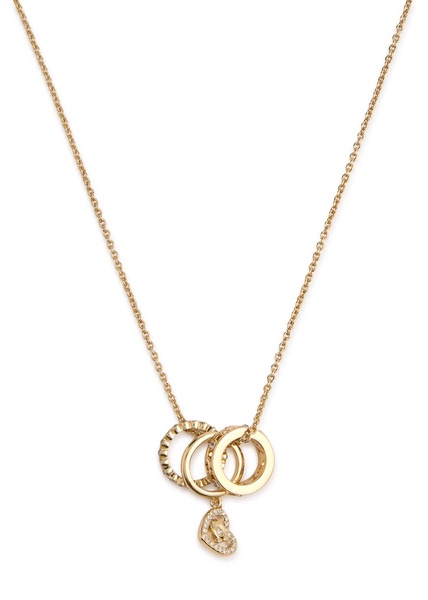 Logo crystal-embellished necklace