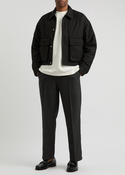 Padded cropped twill jacket