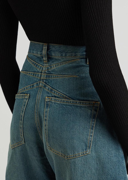 Round barrel-leg jeans