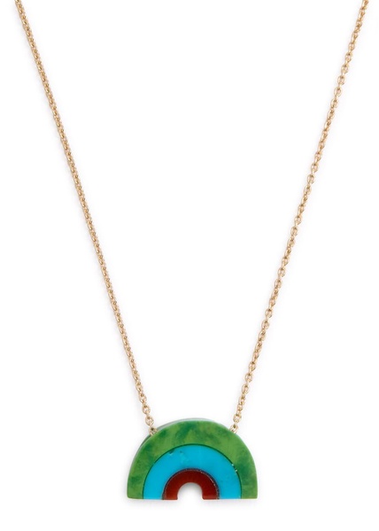 Arcoiris Turquoise 9kt gold rainbow necklace