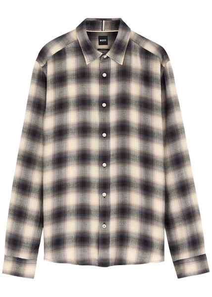 Checked cotton-blend shirt