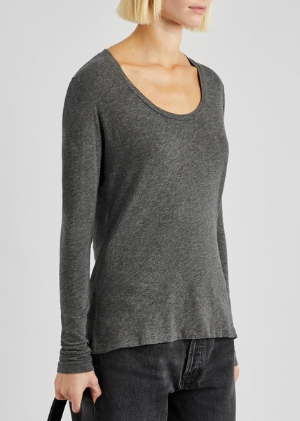 Jacksonville slubbed cotton-blend top