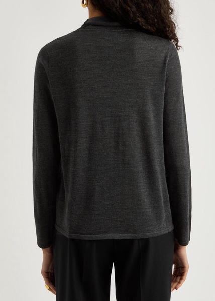 Roll-neck fine-knit wool jumper