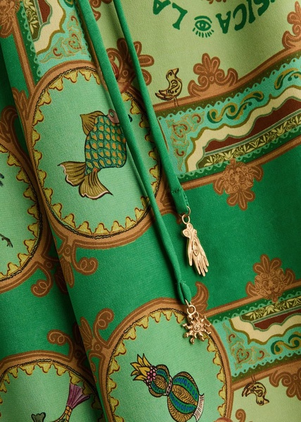 La Musica printed wide-leg silk trousers