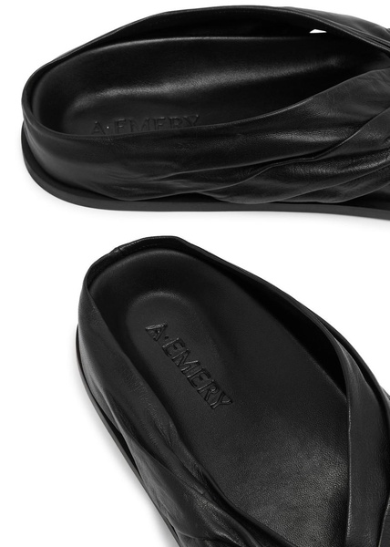 Shaw leather flip flops