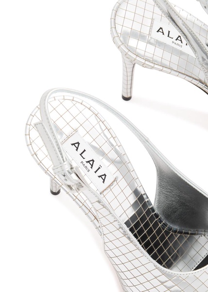 Art Deco 90 metallic leather slingback pumps