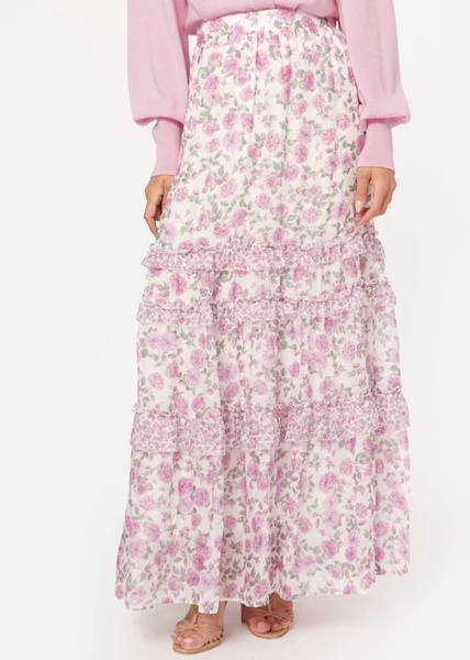 liu skirt in confetti flora combo