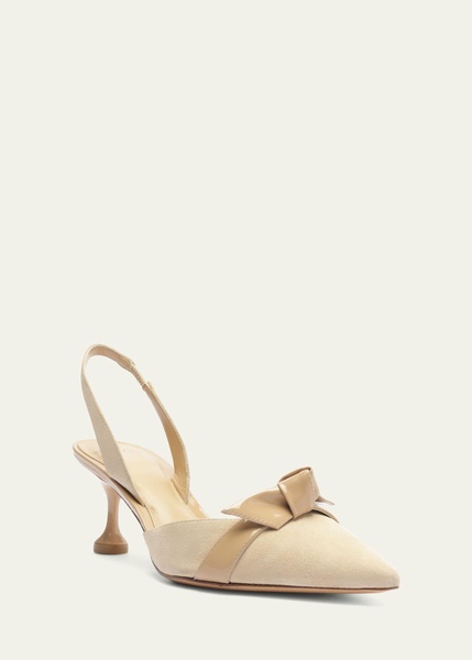 Clarita Suede Bow Halter Pumps