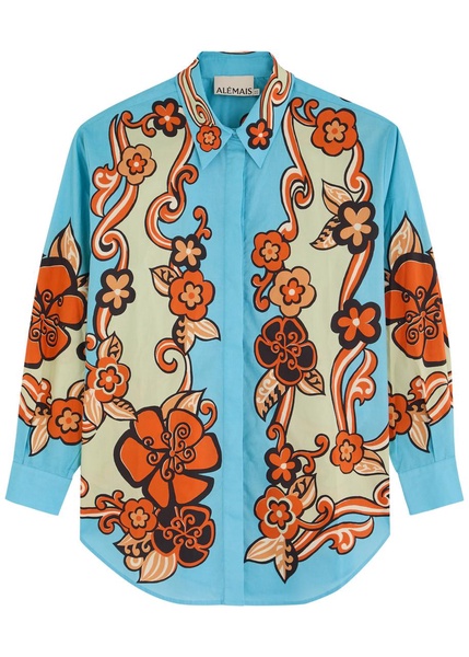 Ondine printed cotton-poplin shirt