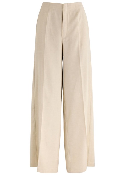 Wide-leg woven trousers