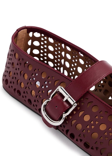 Vienne laser-cut leather ballet flats 