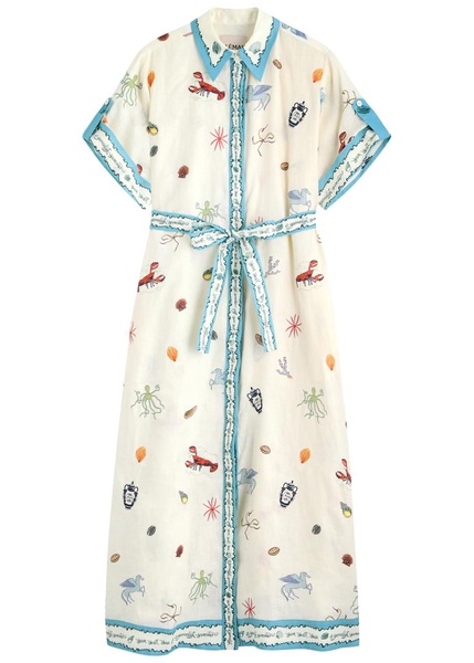 Sandy embroidered maxi shirt dress