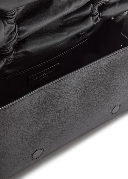 Multipocket faded grained-leather top handle bag 