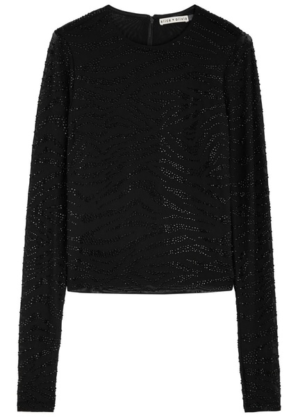 Delaina embellished tulle top
