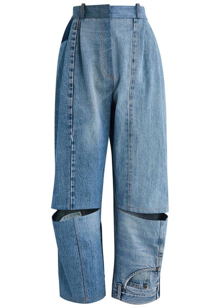 Cut-out straight-leg jeans