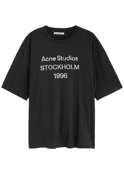 Logo faded cotton-blend T-shirt