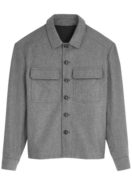 Logo-appliquéd woven shirt 