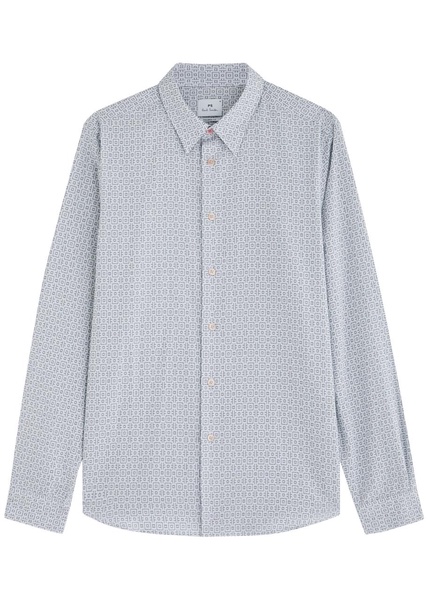 Patterned-jacquard cotton shirt