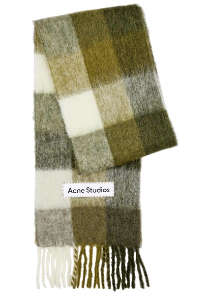Vally checked alpaca-blend scarf 