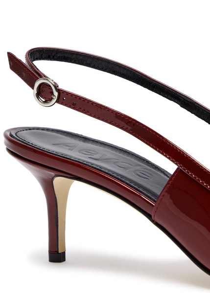 Saba patent-leather slingback pumps