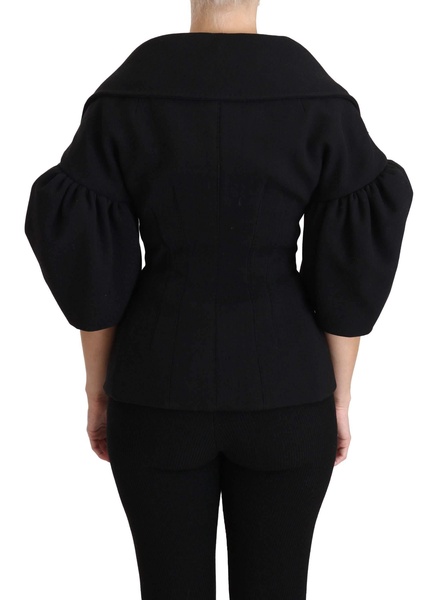 Dolce & Gabbana  Black Formal Coat Virgin Wool Jacket