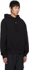 Black Logo Print Cotton-Terry Hoodie