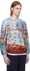 Blue Holiday Fence Long Sweatshirt